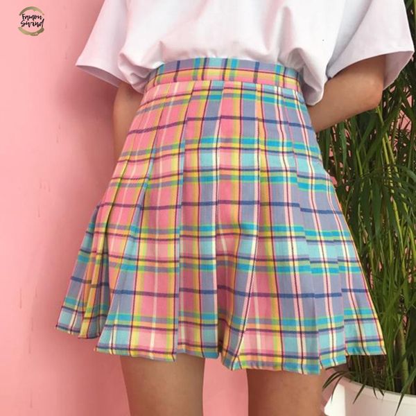 rainbow new plaid skirt women kawaii harajuku mini pleated skirt korean uniform midi skirt cute high waist female bottoms, Black
rainbow new plaid skirt women kawaii harajuku mini pleated skirt korean uniform midi skirt cute high waist female bottoms, Black
