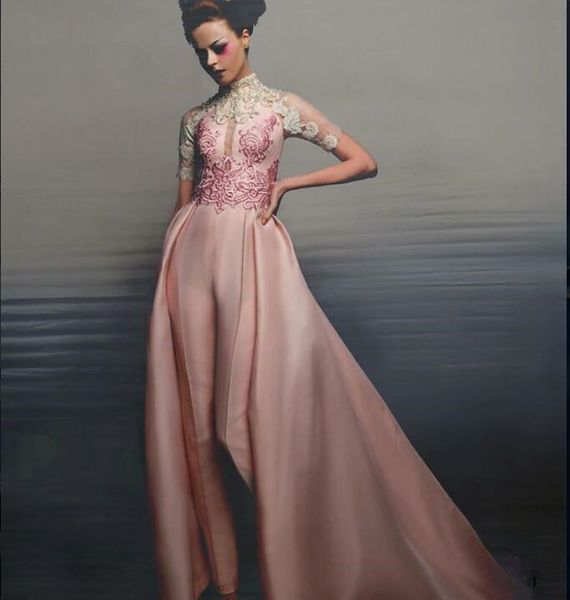 elie saab jumpsuit evening dress high neck half sleeves prom dresses lace appliqued arabic satin party gowns custom, Black;red
elie saab jumpsuit evening dress high neck half sleeves prom dresses lace appliqued arabic satin party gowns custom, Black;red