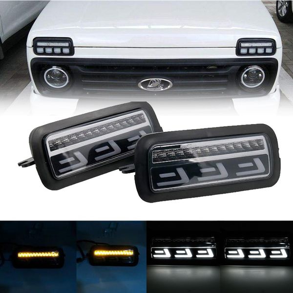 jvisual 2pcs led white daytime running light + yellow turn signal light for lada niva 4x4 1995 car accessories styling tuning
jvisual 2pcs led white daytime running light + yellow turn signal light for lada niva 4x4 1995 car accessories styling tuning