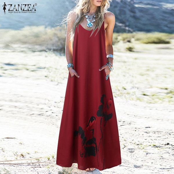 2020 zanzea bohemian summer dress women straps maxi long sundress casual floral printed vestido loose party beach dresses robe, Black;gray
2020 zanzea bohemian summer dress women straps maxi long sundress casual floral printed vestido loose party beach dresses robe, Black;gray