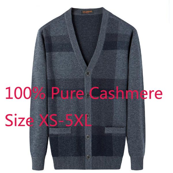 new thickened 100%pure cashmere winter men father v-neck computer knitted casual cardigan plaid plus size xs-5xl, White;black
new thickened 100%pure cashmere winter men father v-neck computer knitted casual cardigan plaid plus size xs-5xl, White;black