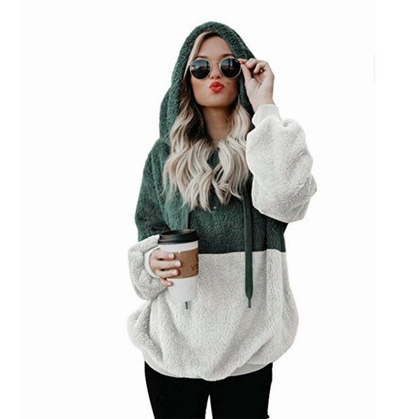 women oversized hoodie sweatshirt winter coat autumn patchwork pullovers hairy long sleeve hooded women's clothes velvet jacket, Black
women oversized hoodie sweatshirt winter coat autumn patchwork pullovers hairy long sleeve hooded women's clothes velvet jacket, Black