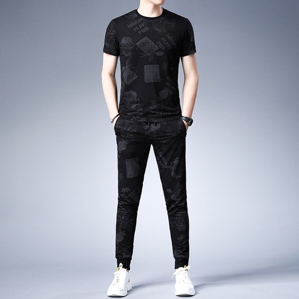 summer men's round collar short sleeve t-shirt printing + leisure who pants thin young and middle-aged men leisure suit, Gray
summer men's round collar short sleeve t-shirt printing + leisure who pants thin young and middle-aged men leisure suit, Gray