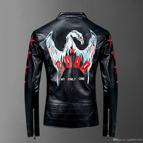 новая искусственная кожа куртки пальто отворотом zipper тонкий biker jacket zipper streetwear mens конструктор куртки hip hop печати outwear, Black
новая искусственная кожа куртки пальто отворотом zipper тонкий biker jacket zipper streetwear mens конструктор куртки hip hop печати outwear, Black