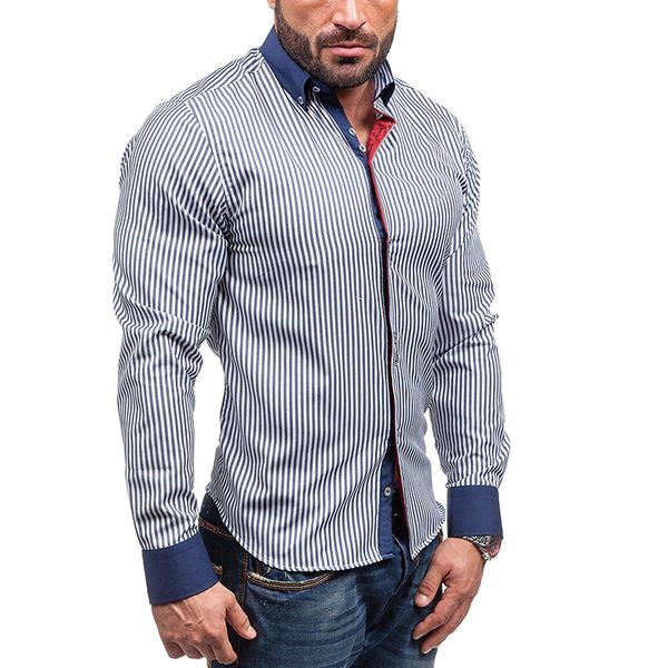 mens designer striped shirts male lapel neck long sleeve slim homme casual skinny clothing fashion apparel, White;black
mens designer striped shirts male lapel neck long sleeve slim homme casual skinny clothing fashion apparel, White;black