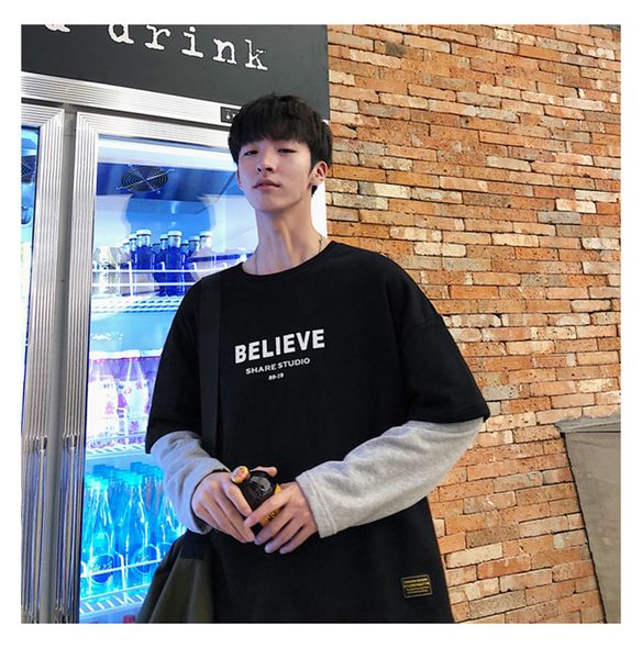2020 new men's sweater loose contrast color stitching tide brand shirt european and american o-neck luxury hoodie mens designer sweater, Black
2020 new men's sweater loose contrast color stitching tide brand shirt european and american o-neck luxury hoodie mens designer sweater, Black