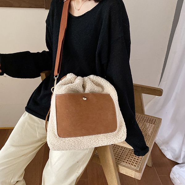 fashion patchwork pu leather bucket bag women winter lamb plush shoulder messenger bags large capacity women handbag female 2019
fashion patchwork pu leather bucket bag women winter lamb plush shoulder messenger bags large capacity women handbag female 2019