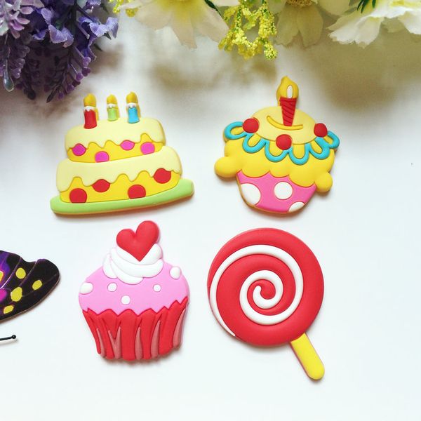 

creative birthday cake lollipop pvc fridge magnet stickers catoon children's early education refrigerator magnet