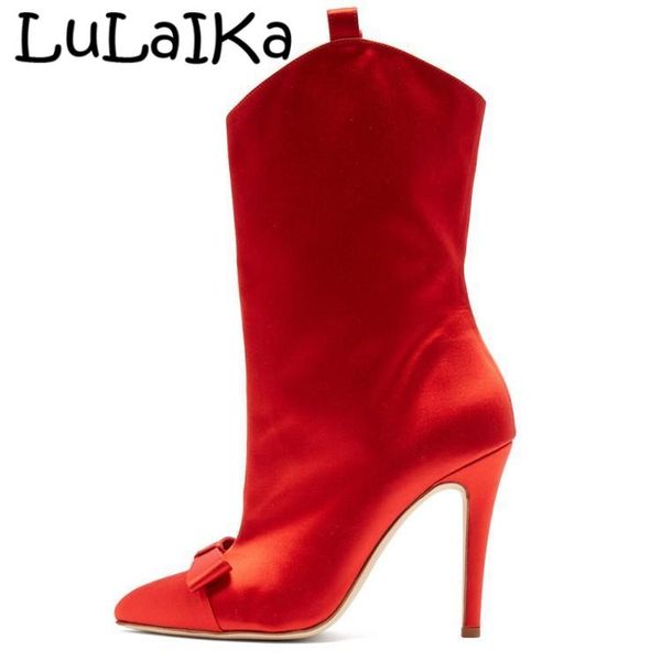 runway design 2020 ladies autumn winter new fashion satin pointed toe rhinestone sweet bow luxury personality high-heeled boots, Black
runway design 2020 ladies autumn winter new fashion satin pointed toe rhinestone sweet bow luxury personality high-heeled boots, Black