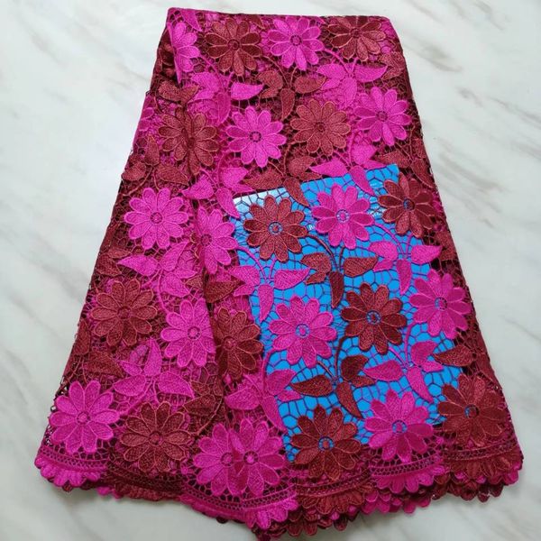 5Yards/pc New fashion fuchsia and wine flower african water soluble lace embroidery french guipure lace for dressing BW37-3
5Yards/pc New fashion fuchsia and wine flower african water soluble lace embroidery french guipure lace for dressing BW37-3