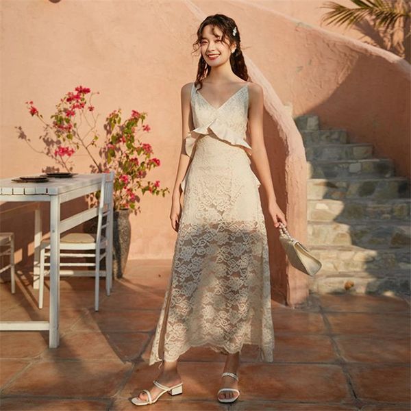 bohemian halter openwork lace dress summer 2020 new fashion slimming casual seaside resort beach lace dress, Black;gray
bohemian halter openwork lace dress summer 2020 new fashion slimming casual seaside resort beach lace dress, Black;gray