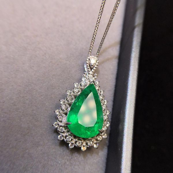 fine jewelry certificate real 18k white gold au750 natural green emerald 4.67ct gemstones pendants for women fine necklace, Silver
fine jewelry certificate real 18k white gold au750 natural green emerald 4.67ct gemstones pendants for women fine necklace, Silver