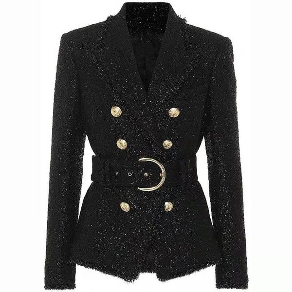 black wool blazer for women luxury designer classic belt blazers spring fall tweed runway jacket fashion streetwear work jackets gift s-xl, White;black
black wool blazer for women luxury designer classic belt blazers spring fall tweed runway jacket fashion streetwear work jackets gift s-xl, White;black