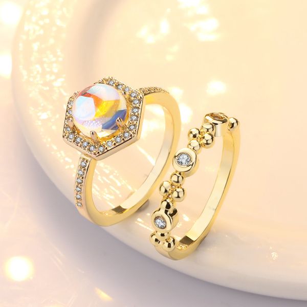 delicate plated rose gold color inlaid moonstone promise rings set charm wedding engagement ring for women european s925 jewelry, Silver
delicate plated rose gold color inlaid moonstone promise rings set charm wedding engagement ring for women european s925 jewelry, Silver