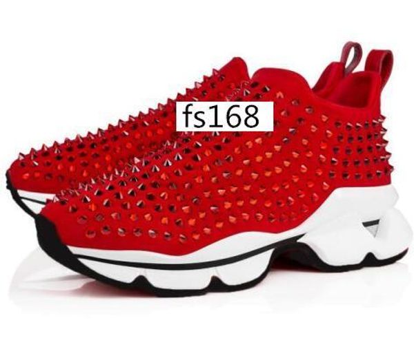 with box men designer running red shoes krystal spike sock trainers bottom sneakers neoprene rivet sneaker for 2, Black
with box men designer running red shoes krystal spike sock trainers bottom sneakers neoprene rivet sneaker for 2, Black