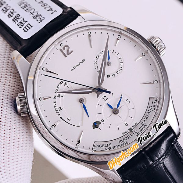 new master geographic dual time zone 1428421 q1428421 cal.939 automatic mens watch power reserve steel case black leather watches pure_time, Slivery;brown
new master geographic dual time zone 1428421 q1428421 cal.939 automatic mens watch power reserve steel case black leather watches pure_time, Slivery;brown