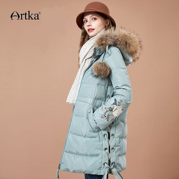 artka 2018 winter new down jacket women's long 90% white duck down large fur collar long white thick hooded coat zk10782d, Black
artka 2018 winter new down jacket women's long 90% white duck down large fur collar long white thick hooded coat zk10782d, Black