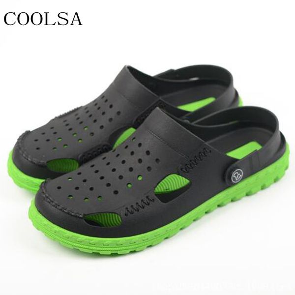 men's summer outside non-slip hole shoes flat sandals openwork soft bottom beach slippers men slides indoor travel home slippers, Blue;gray
men's summer outside non-slip hole shoes flat sandals openwork soft bottom beach slippers men slides indoor travel home slippers, Blue;gray