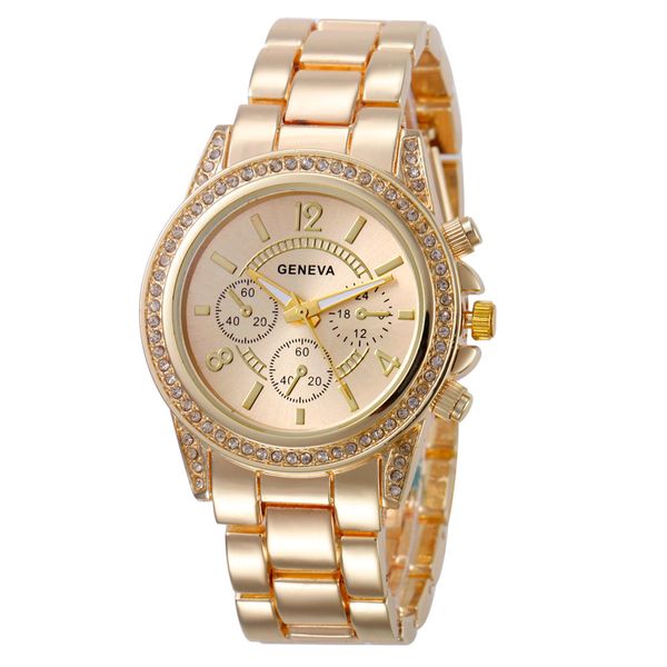 geneva 2019 new quartz women's watch three eyes drill stainless steel metal watches plating classic women's crystal watch dress, Slivery;brown
geneva 2019 new quartz women's watch three eyes drill stainless steel metal watches plating classic women's crystal watch dress, Slivery;brown