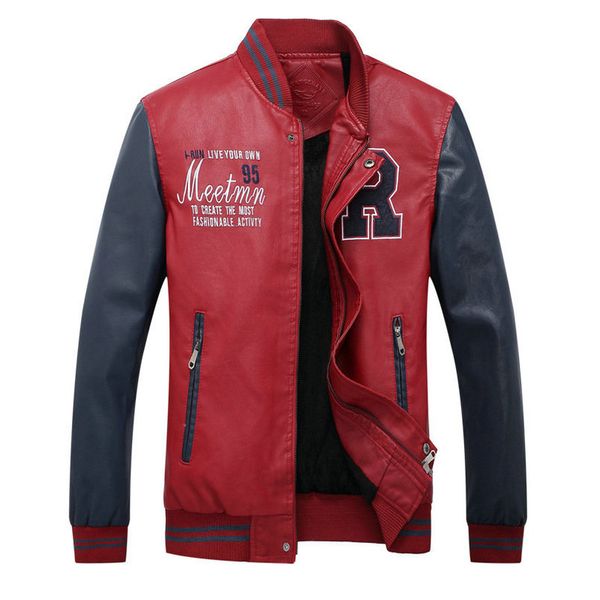 pu leather jacket men casual fleece faux leather coats spring autumn classic baseball motorcycle biker bomber jackets, Black
pu leather jacket men casual fleece faux leather coats spring autumn classic baseball motorcycle biker bomber jackets, Black