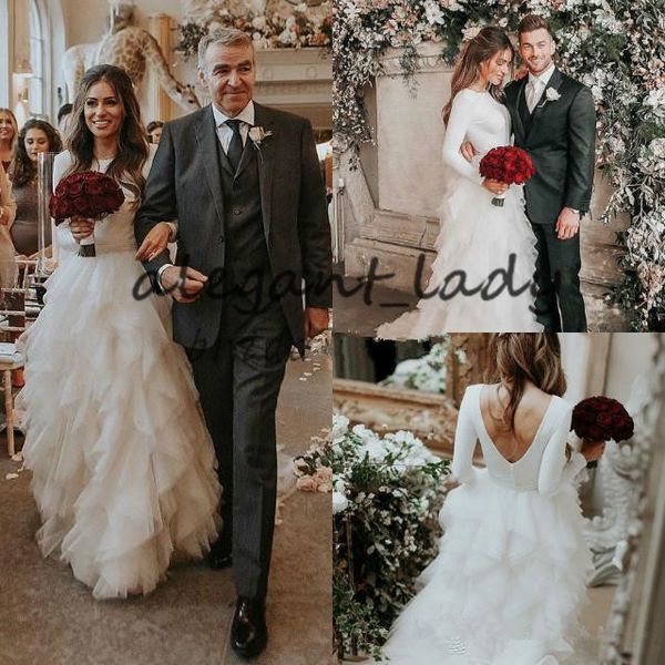 pretty corset wedding dresses 2019 satin long sleeve bustle tulle country bridal gowns low backless bohemian simple cinderella, White
pretty corset wedding dresses 2019 satin long sleeve bustle tulle country bridal gowns low backless bohemian simple cinderella, White