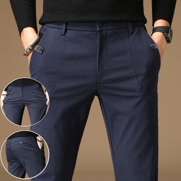 men's pants slim solid color stretch casual pants men's business classic official straight thickening 28-38, Black
men's pants slim solid color stretch casual pants men's business classic official straight thickening 28-38, Black
