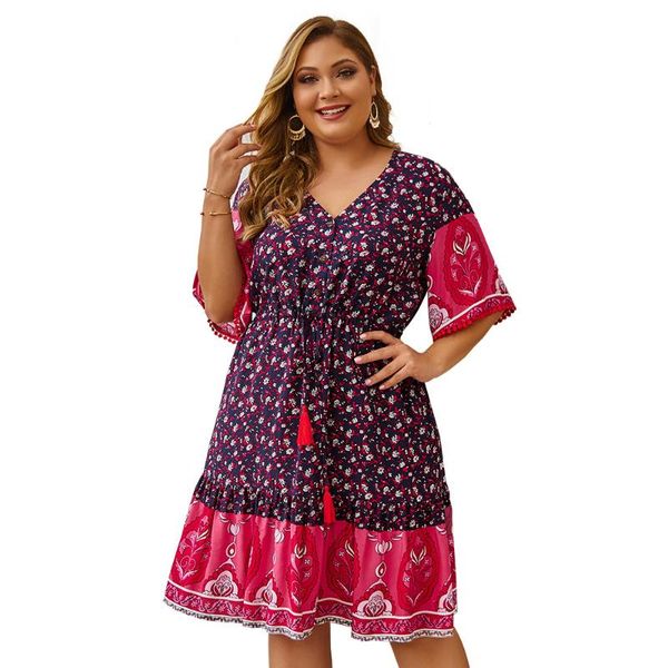 party dresses women summer dress plus size 2021 female v neck short sleeve floral print ruffles boho ladies tunic beach, White;black
party dresses women summer dress plus size 2021 female v neck short sleeve floral print ruffles boho ladies tunic beach, White;black