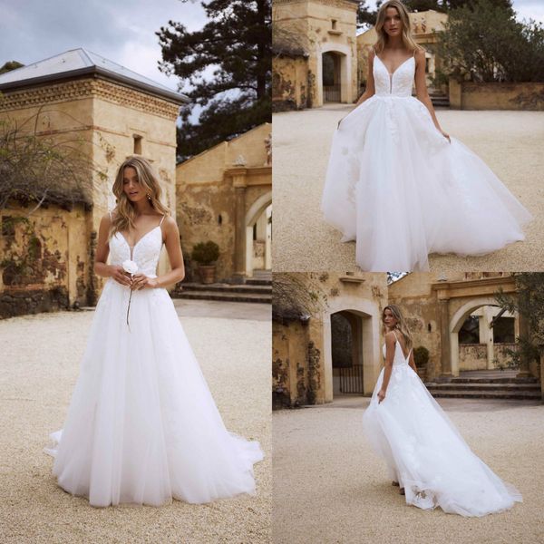 2019 simple wedding dresses spaghetti lace appliqued a line bohemian wedding dress custom made plus size vestidos de novia, White
2019 simple wedding dresses spaghetti lace appliqued a line bohemian wedding dress custom made plus size vestidos de novia, White