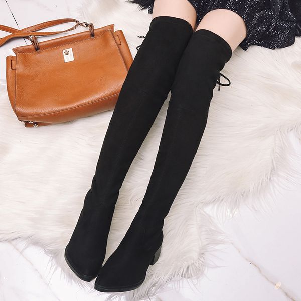 ladies fashion boots children boots autumn and winter shoes over the knee thigh sorghum leather large size 35-43, Black
ladies fashion boots children boots autumn and winter shoes over the knee thigh sorghum leather large size 35-43, Black