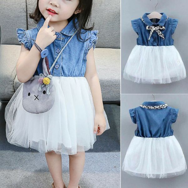 девочки denim tops mesh платье новорожденный дети без рукавов одежда костюмы, White
девочки denim tops mesh платье новорожденный дети без рукавов одежда костюмы, White