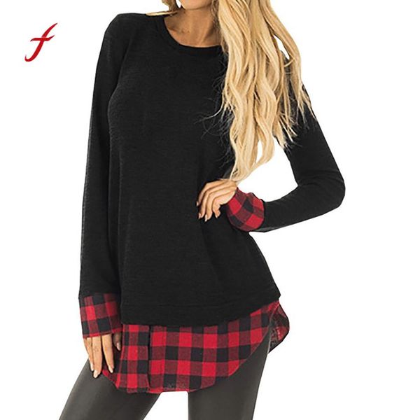 feitong womens casual long sleeve sweatshirt loose plaid patchwork pullover girls splice black spring autumn clothes
feitong womens casual long sleeve sweatshirt loose plaid patchwork pullover girls splice black spring autumn clothes