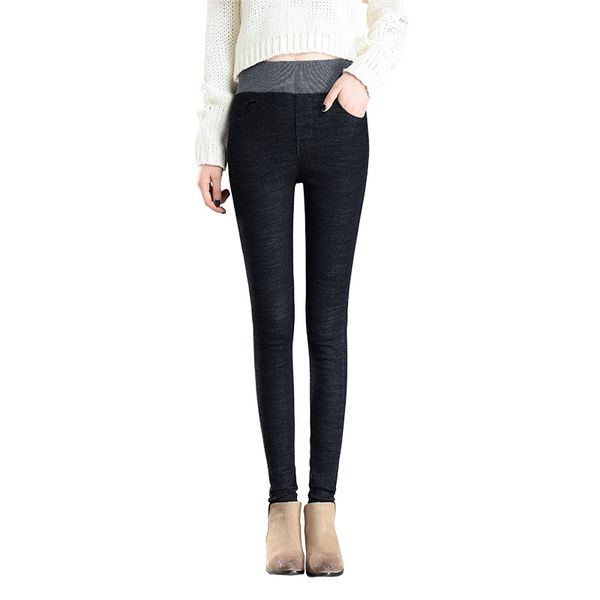 women's 2019 winter new plus velvet elastic waist stretch jeans thickening thin pencil feet jeans, Blue
women's 2019 winter new plus velvet elastic waist stretch jeans thickening thin pencil feet jeans, Blue