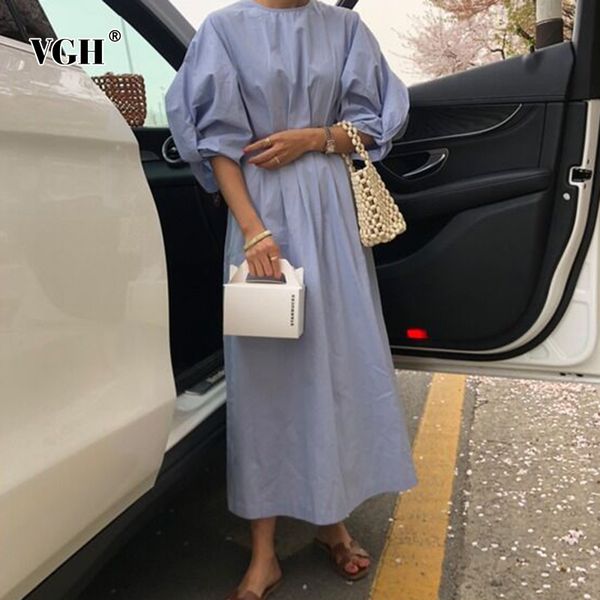 party dresses vgh casual loose dress women o neck lantern half sleeve high waist tunic midi for female fashion 2021 summer clothes, White;black
party dresses vgh casual loose dress women o neck lantern half sleeve high waist tunic midi for female fashion 2021 summer clothes, White;black
