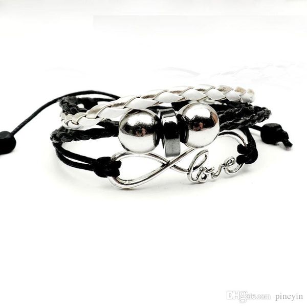 handmade black love pu leather bracelets adjustable knot fashion jewelry for men and women religious hy76, Golden;silver
handmade black love pu leather bracelets adjustable knot fashion jewelry for men and women religious hy76, Golden;silver