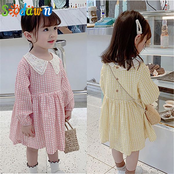 sodawn cute girls dress lace doll collar princess dress autumn kids plaid print long sleeve baby kids clothes, Red;yellow
sodawn cute girls dress lace doll collar princess dress autumn kids plaid print long sleeve baby kids clothes, Red;yellow