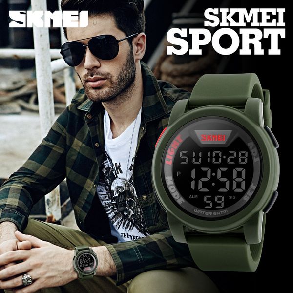 new skmei men military sports watches waterproof led digital watch big dial silicone alarm wristwatch running 1218, Slivery;brown
new skmei men military sports watches waterproof led digital watch big dial silicone alarm wristwatch running 1218, Slivery;brown