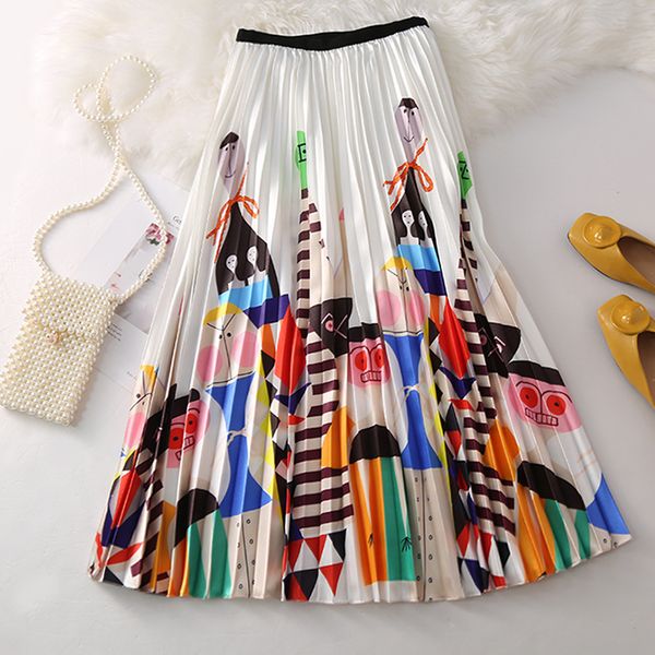 women long pleated skirt europen high waist skirt 2019 spring summer cartoon print high street midi skirts elastic waist a line, Black
women long pleated skirt europen high waist skirt 2019 spring summer cartoon print high street midi skirts elastic waist a line, Black