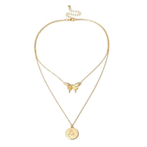 new cute animal butterfly clavicle chain jewelry for women portrait coin pendants necklaces egirl charms punk collier, Silver
new cute animal butterfly clavicle chain jewelry for women portrait coin pendants necklaces egirl charms punk collier, Silver