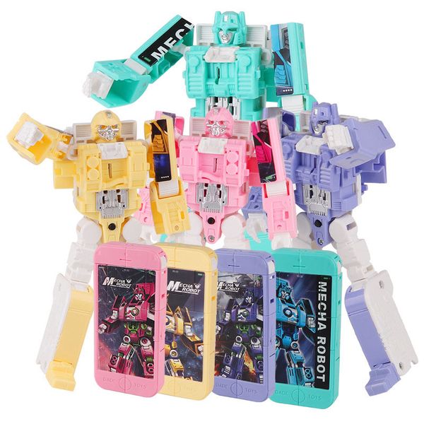 mobile phone change to transformation robot with sound light deformation action figure toy early educational kids toys 
mobile phone change to transformation robot with sound light deformation action figure toy early educational kids toys