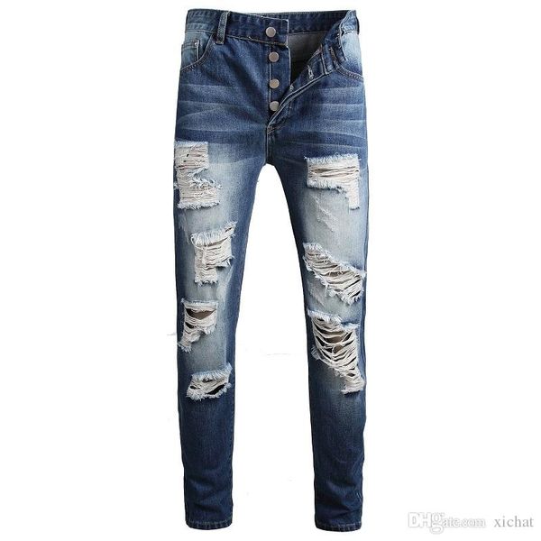 новые мужские проблемные рваные джинсы тощий модельер slim fit омывается motocycle denim штаны хип-хоп байкер hole брюки jb903, Blue
новые мужские проблемные рваные джинсы тощий модельер slim fit омывается motocycle denim штаны хип-хоп байкер hole брюки jb903, Blue