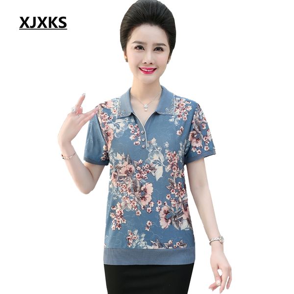 xjxks 2019 new women tee shirt turn-down collar summer tee shirt femme plus size printing elegant women t-shirt, White
xjxks 2019 new women tee shirt turn-down collar summer tee shirt femme plus size printing elegant women t-shirt, White