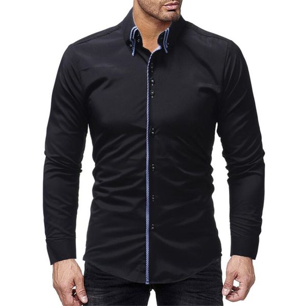 2020 new men shirts slim male shirt patchwork long sleeve british style cotton men's shirt male clothing, White;black
2020 new men shirts slim male shirt patchwork long sleeve british style cotton men's shirt male clothing, White;black