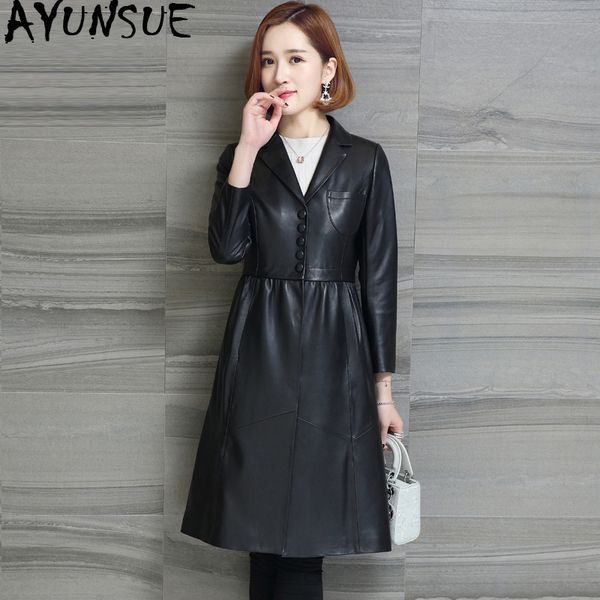 100% sheepskin coat women genuine leather jacket long windbreaker korean real leather jackets kurtki damskie f18j16081 kj2783, Black
100% sheepskin coat women genuine leather jacket long windbreaker korean real leather jackets kurtki damskie f18j16081 kj2783, Black
