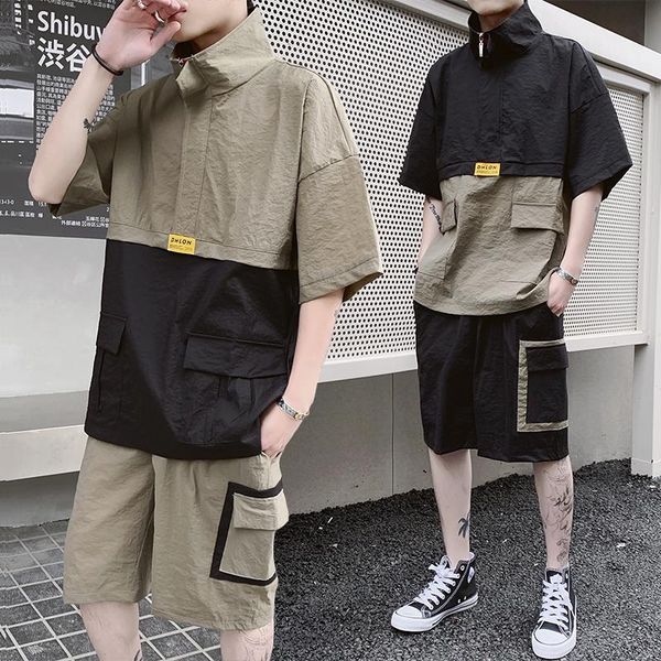 new summer streetwear men's patchwork suit short sleeve t-shirt+shorts hip hop two piece set for men tracksuits clothing, Gray
new summer streetwear men's patchwork suit short sleeve t-shirt+shorts hip hop two piece set for men tracksuits clothing, Gray
