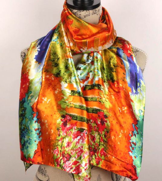 2020 women designer scarf silk scarf women's fashion oil painting long wrap scarves beach designer scarf size 160x50cm, Black
2020 women designer scarf silk scarf women's fashion oil painting long wrap scarves beach designer scarf size 160x50cm, Black
