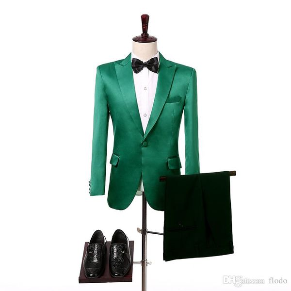 two piece green wedding groom tuxedos for men 2017 peaked lapel one button custom made groomsmen suits (jacket + pants + tie, Black;gray
two piece green wedding groom tuxedos for men 2017 peaked lapel one button custom made groomsmen suits (jacket + pants + tie, Black;gray