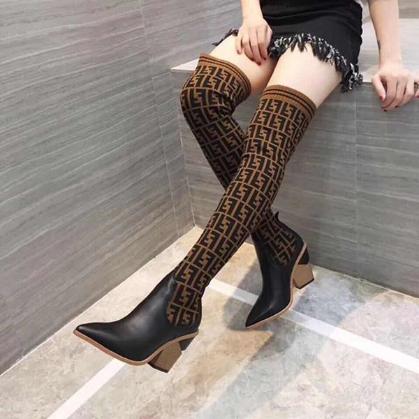 De igner women thigh high boot chunky heel pointed toe winter hoe mixed color tretch black lady warm boot
De igner women thigh high boot chunky heel pointed toe winter hoe mixed color tretch black lady warm boot