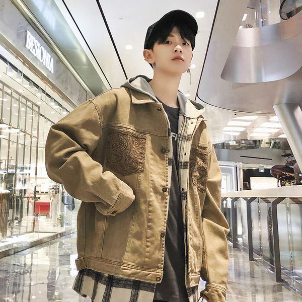 2019 spring and autumn new cotton harbor wind retro jacket couple print denim washed jacket khaki / sky blue / black s-4xl, Black;brown
2019 spring and autumn new cotton harbor wind retro jacket couple print denim washed jacket khaki / sky blue / black s-4xl, Black;brown