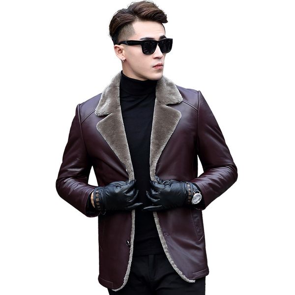 men's leather & faux genuine jacket winter men real sheepskin coat for lamb fur liner warm coats blazer f16dbq1l1401-1 my1868, Black
men's leather & faux genuine jacket winter men real sheepskin coat for lamb fur liner warm coats blazer f16dbq1l1401-1 my1868, Black
