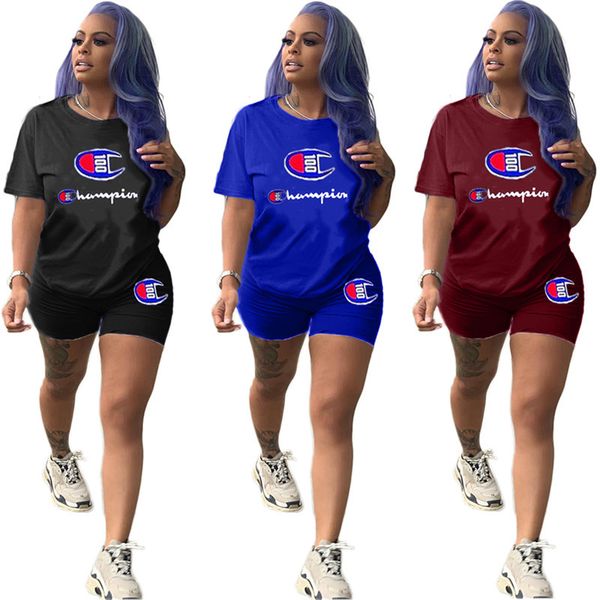 women champions short sleeve t shirt +shorts tracksuit summer outfit champ letter print 2piece sportswear casual jogger sports outfit, White
women champions short sleeve t shirt +shorts tracksuit summer outfit champ letter print 2piece sportswear casual jogger sports outfit, White